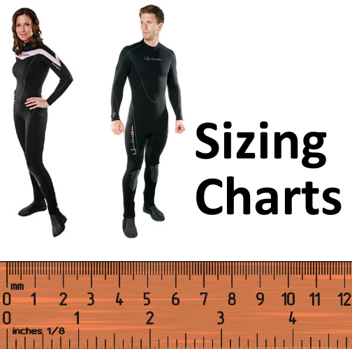 mouse click or touch to go to the sizing chart Size charts for wetsuits and accessories